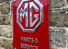 red aluminium MG parts & servie plaque